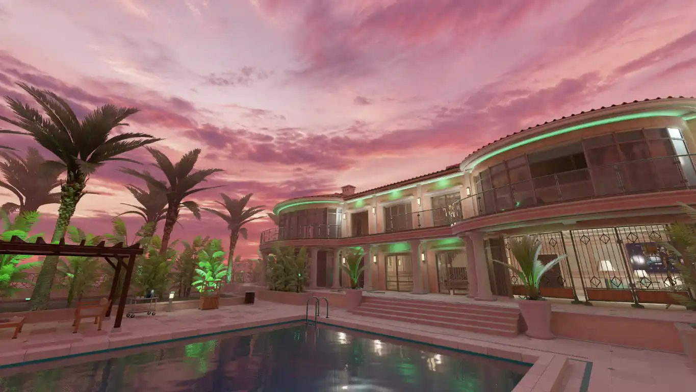 Die CS2-Workshop-Map "The Vice Heist" spielt in einer Luxus-Villa.